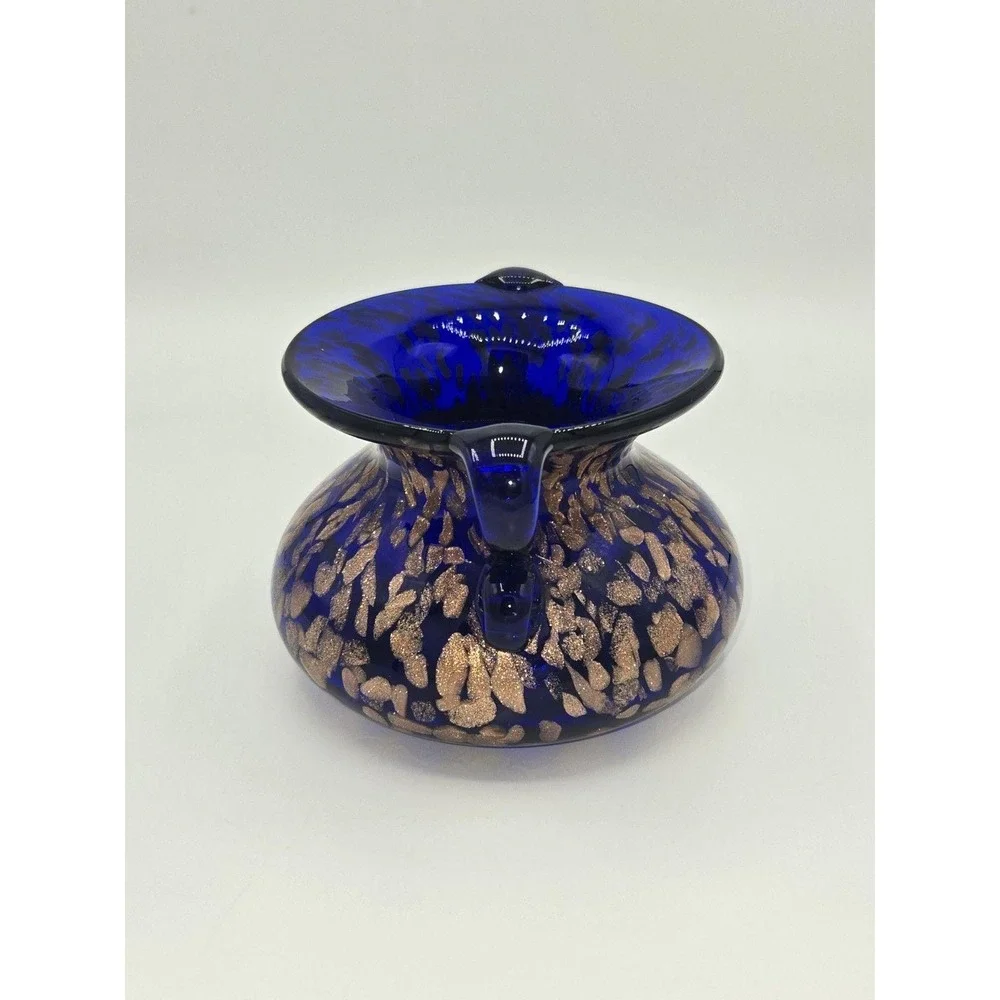 Joska Designs‎ Silberberg Kristal Mundgeblasen Bavaria Cobalt Aventurine Vase